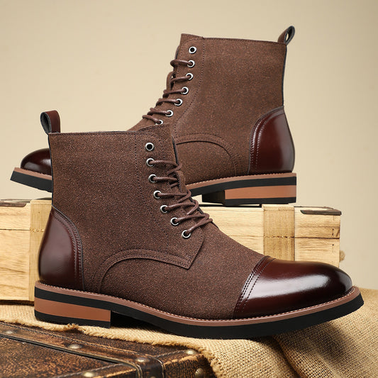 Men's Trendy Sleeve Leather All-match Casual Martin Boots