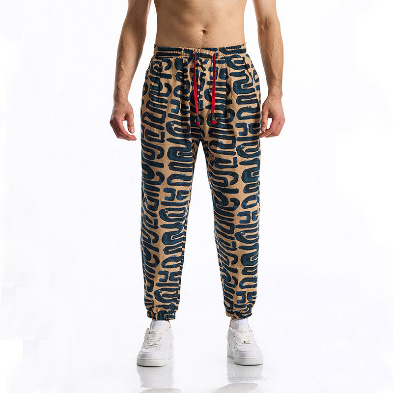 Men's Fashion Casual Printed Plus Size Casual Pants