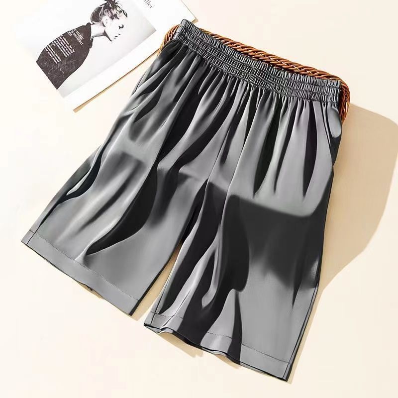 Breathable Wide-leg Half Pants Ice Silk Loose Korean Casual Shorts