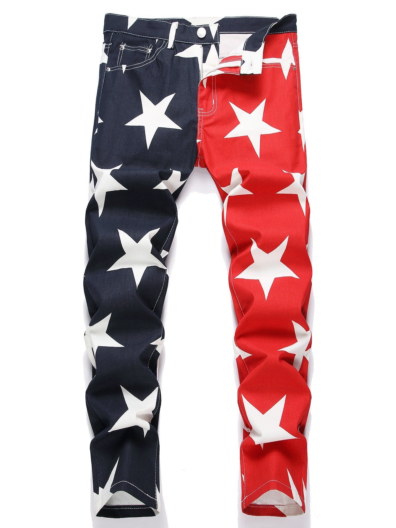 Stretch Washed UNF Raw Denim Fashion Straight Trousers Jeans Men's Pants