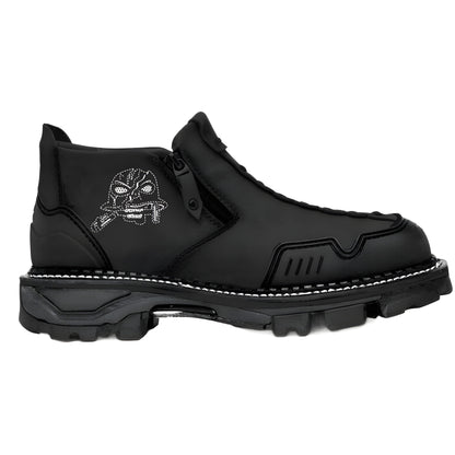 Men's Short Boots Round Toe Large Size Side Zipper Martin Boots