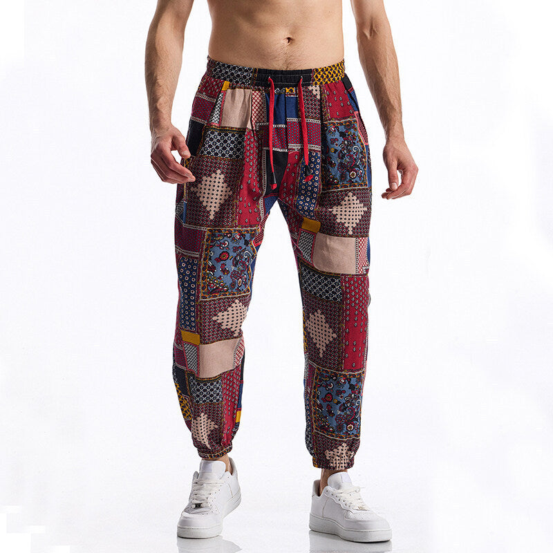 Men's Fashion Casual Printed Plus Size Casual Pants