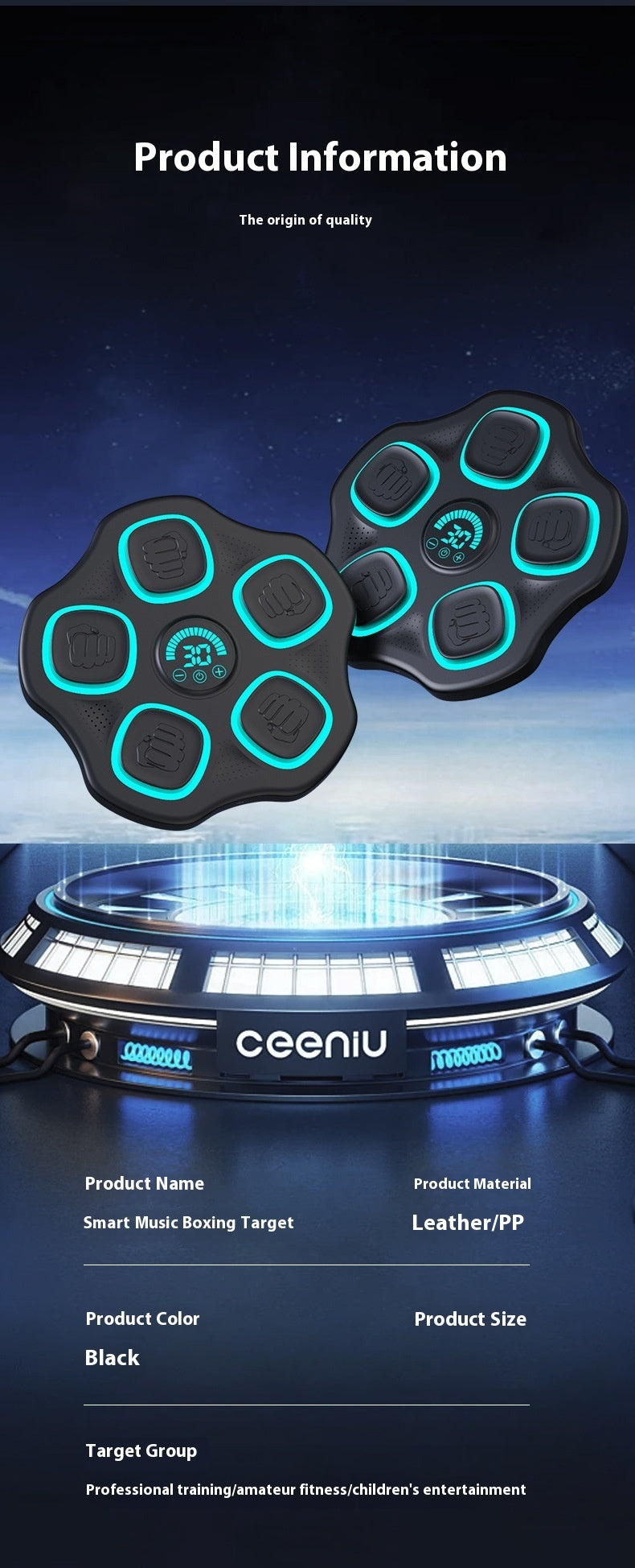 Intelligent Boxing Target Bluetooth Music Fitness Response Decompression