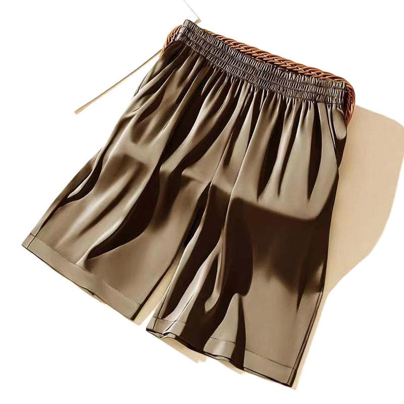 Breathable Wide-leg Half Pants Ice Silk Loose Korean Casual Shorts