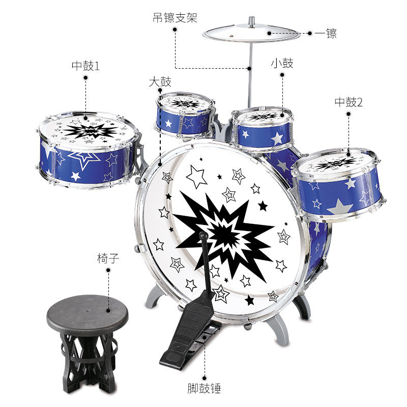 Children's Jazz Drum Kit Music Toy Percussion Instrument