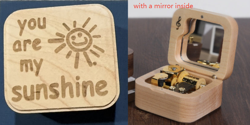 Wooden Clockwork Music Box Retro Creative Birthday Wooden Gift